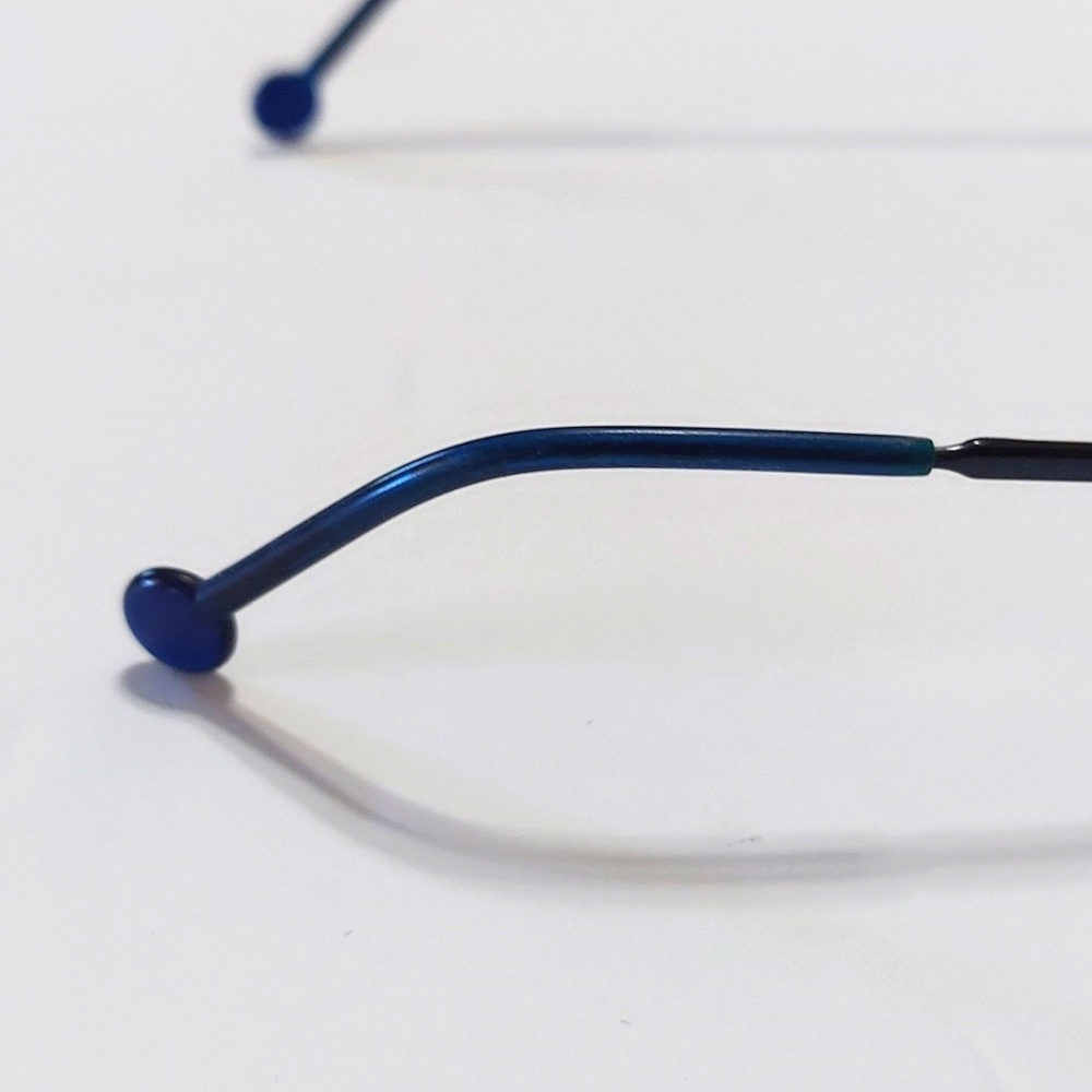 Titanium Rectangular Blue Frame L.A. Eyeworks Uni… - image 6